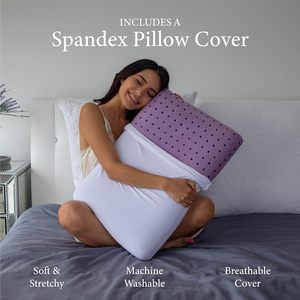 Almohadas <span class=keywords><strong>de</strong></span> Espuma Viscoelástica Refrigerante Pharmedoc OEM, Paquete <span class=keywords><strong>de</strong></span> 2, Almohada Ventilada Lilac Dreamer para Cama, Almohadas para Lectura <span class=keywords><strong>y</strong></span> Descanso - Product Image 3