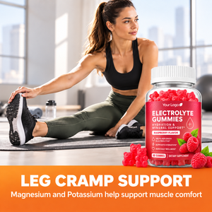 Gummies électrolytiques OEM : Soutien minéral hydratant au magnésium et au potassium, saveur framboise, bien-être quotidien, complément alimentaire végétalien - Product Image 2