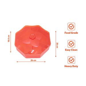 Contenedor de Almacenamiento de Alimentos con Divisiones, Color Rosa, 26cm X 26cm X 10.5cm, Plástico de Grado Alimenticio, Fácil de Limpiar, Resistente, Apilable, a Prueba de Humedad, con Tapa Abatible - Product Image 3