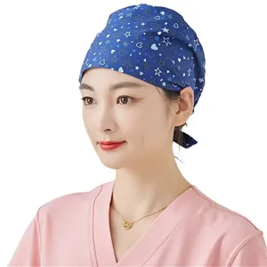 Gorro Quirúrgico Médico Tipo Calabaza <span class=keywords><strong>para</strong></span> Mujer, Gorro de Trabajo <span class=keywords><strong>para</strong></span> Odontóloga, Sin Absorción de Sudor, Gorro de Algodón Puro, Gorro Versátil con Parte Superior Redonda - Product Image 2