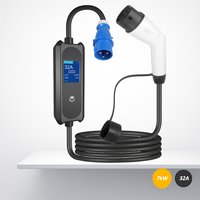 Nouvelle station de recharge portable de type 2 programmable, chargeur EV européen 16A 3,5 kW avec prise Schuko