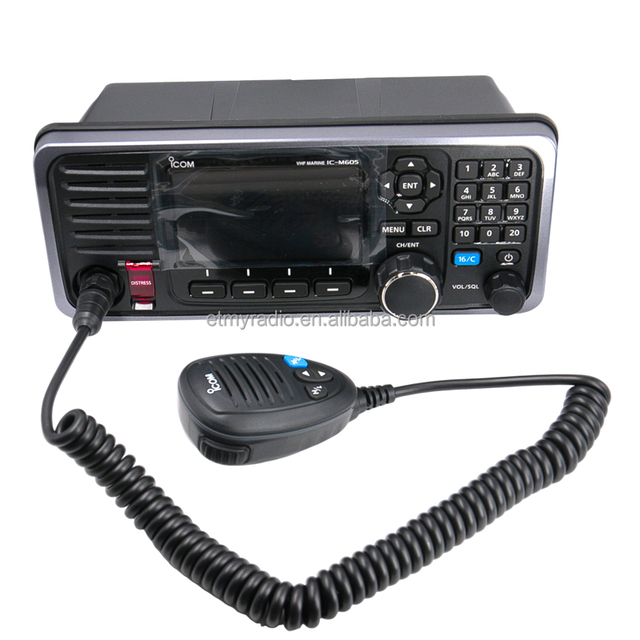 ICOM IC-M605 AIS VHF Marine Radio with DSC GPS Waterproof Boat AIS Transceiver for Ship Communication with UX-241 GNSS Antenna