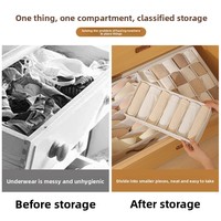 Boîte de rangement pliable carrée moderne en PP avec compartiments pour sous-vêtements de garde-robe, grande capacité, portable, anti-poussière, en tissu de coton
