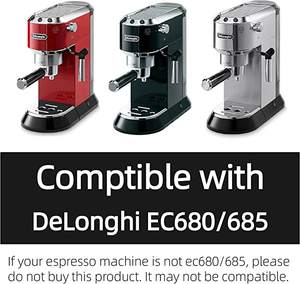 Porte-filtre sans fond de 51 mm pour machines à café Delonghi EC680/EC685, style classique, outil à expresso et à thé avec logo personnalisé, utilisation en café - Product Image 6