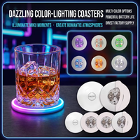 Sous-verres lumineux à LED en EVA et LED, autocollants scintillants pour tasses, pour bars, KTV et fêtes de Thanksgiving – Approvisionnement direct du fabricant