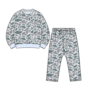 Tenues deux pièces pour garçons personnalisables, imprimé camouflage, haut à manches longues, ensembles de jogging, vêtements pour enfants automne-hiver - Product Image 4