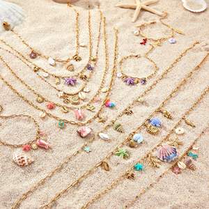 Bestverkopende Oceaan Strand Schelp Zeester Rvs Ketting Vakantie Stijl Waterdichte 18K Vergulde Armband Ketting - Product Image 6