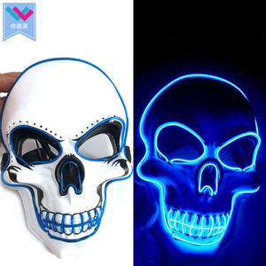 Vendita calda di Halloween <span class=keywords><strong>teschio</strong></span> <span class=keywords><strong>maschera</strong></span> a <span class=keywords><strong>LED</strong></span> Multi-colore PVC Cosplay <span class=keywords><strong>maschera</strong></span> con incandescente EL filo raccapricciante Festival e accessori per feste - Product Image 3