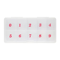 Boîte de rangement transparente en plastique à 10 compartiments numérotés pour faux ongles, idéale pour les salons de manucure