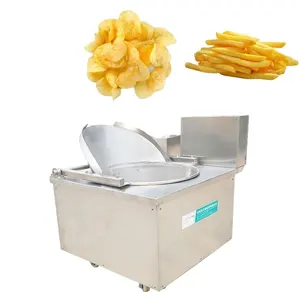 Fritadeira comercial semiautomática para fritar batatas fritas, máquina de fazer batatas fritas, frigideira elétrica com cesta