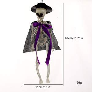 Di alta qualità cornice ossea scheletro di Halloween casa stregata decorazione di oggetti di scena 40cm di plastica umana realistica appesa ornamento - Product Image 6