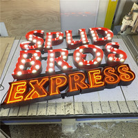 Letrero de Metal 3D Personalizado con Bombillas LED para Publicidad Interior y Exterior, Decoración de Centros Comerciales y Parques, Letreros Flexibles de Neón