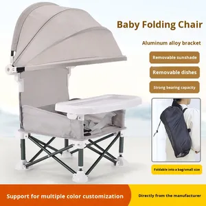 Chaise haute bébé transfrontalière pliable et portable pour camping et extérieur, avec structure en plastique, sans assemblage, <span class=keywords><strong>hauteur</strong></span> réglable, 2-4 ans - Product Image 2