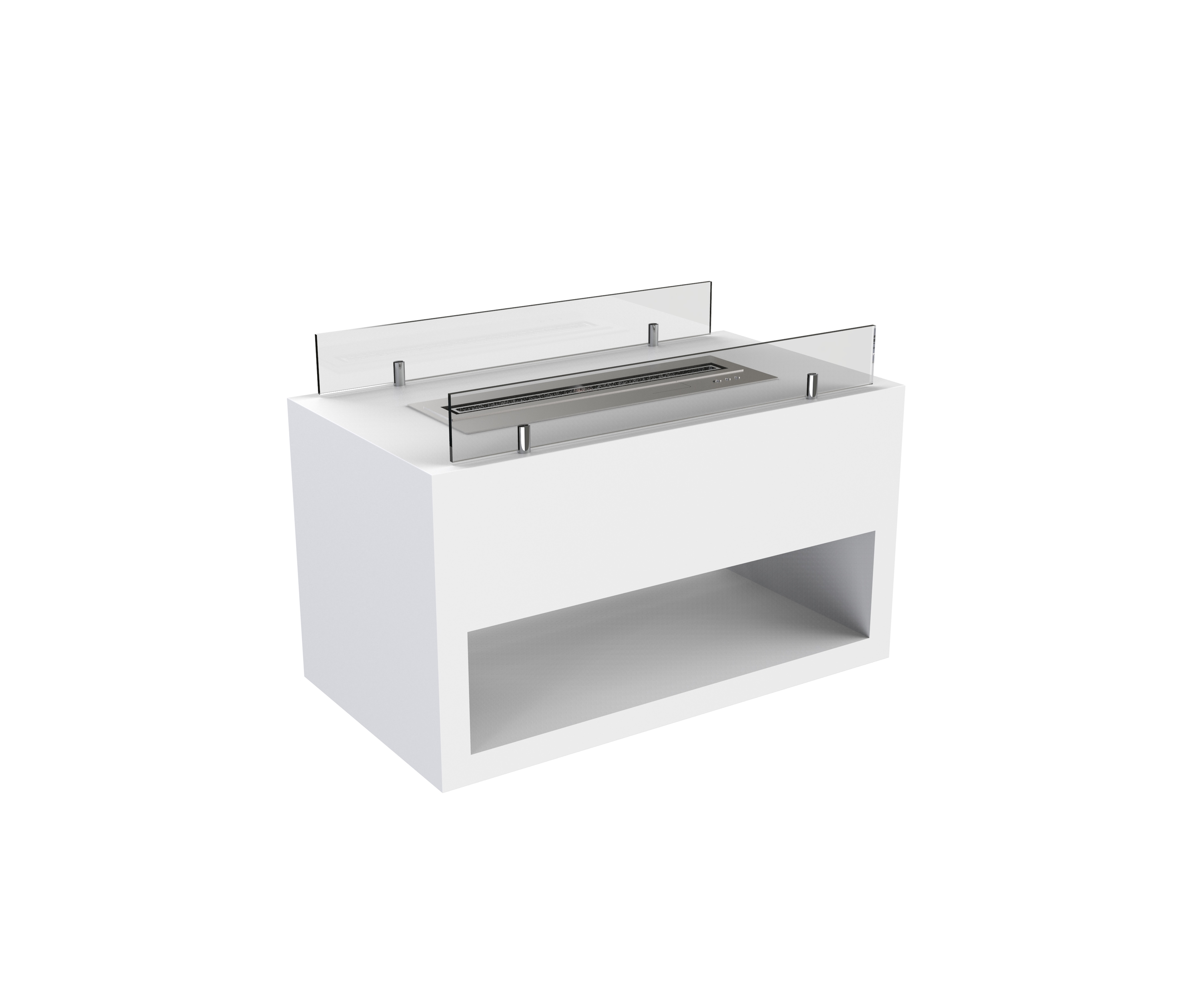 Usine Prix Style Moderne Table Basse En Marbre Blanc Électrique Cheminée À L'éthanol