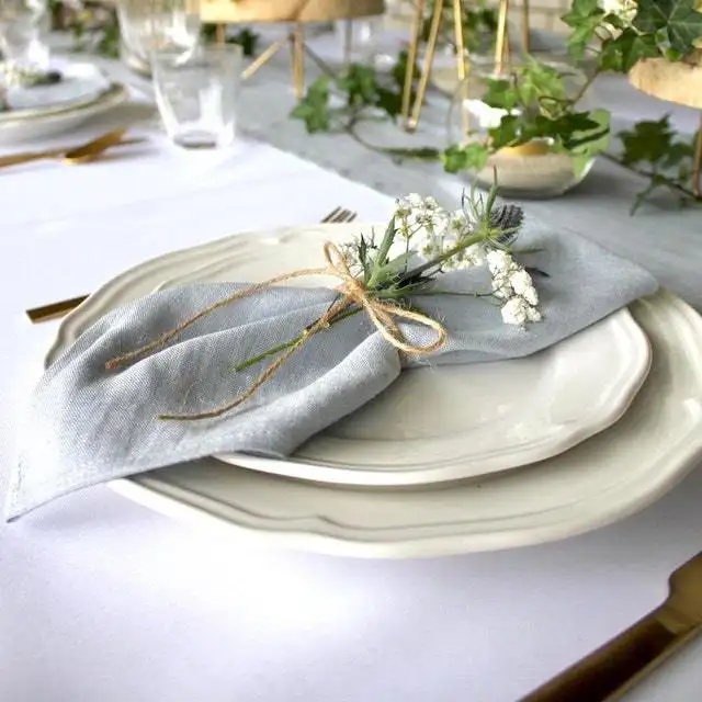 Linen napkin natural western restaurant cloth tea towel European American style table cloth linen napkins