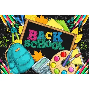 Back To School Colour Background Chalkboard Paintings Wall Kid Birthday Party Decor Backdrop Photo Studio Photography Background