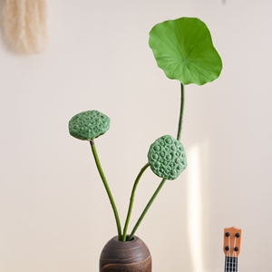 CL43004 Tallo de Capullo de Loto Artificial, Capullo de Semilla Falsa Realista, Capullo de Loto Verde Natural para Decoración Zen, Arreglos Florales Asiáticos - Product Image 4
