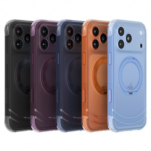 เคสโทรศัพท์แม่เหล็กแบบด้านหรูหราสำหรับ iPhone 18 17 Pro Max พร้อมการปกป้อง 360 องศา °   ขาตั้งแหวนพร้อมปุ่มสัมผัส AI ฝาครอบกันกระแทก - Product Image 2