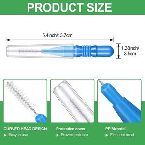 Interdental Brush Tooth Floss Tooth Cleaning Tool <b>Toothpick</b> Dental Tooth Flossing Head Oral Dental Flosser 60pcs Per Bag - Product Image 3