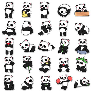 Autocollants HOYO Panda, 50 pièces/ensemble, Forêt de bambous, ours géant mignon, <span class=keywords><strong>ourson</strong></span> joueur, noir et blanc, pelucheux, adorable, autocollants de nature - Product Image 4