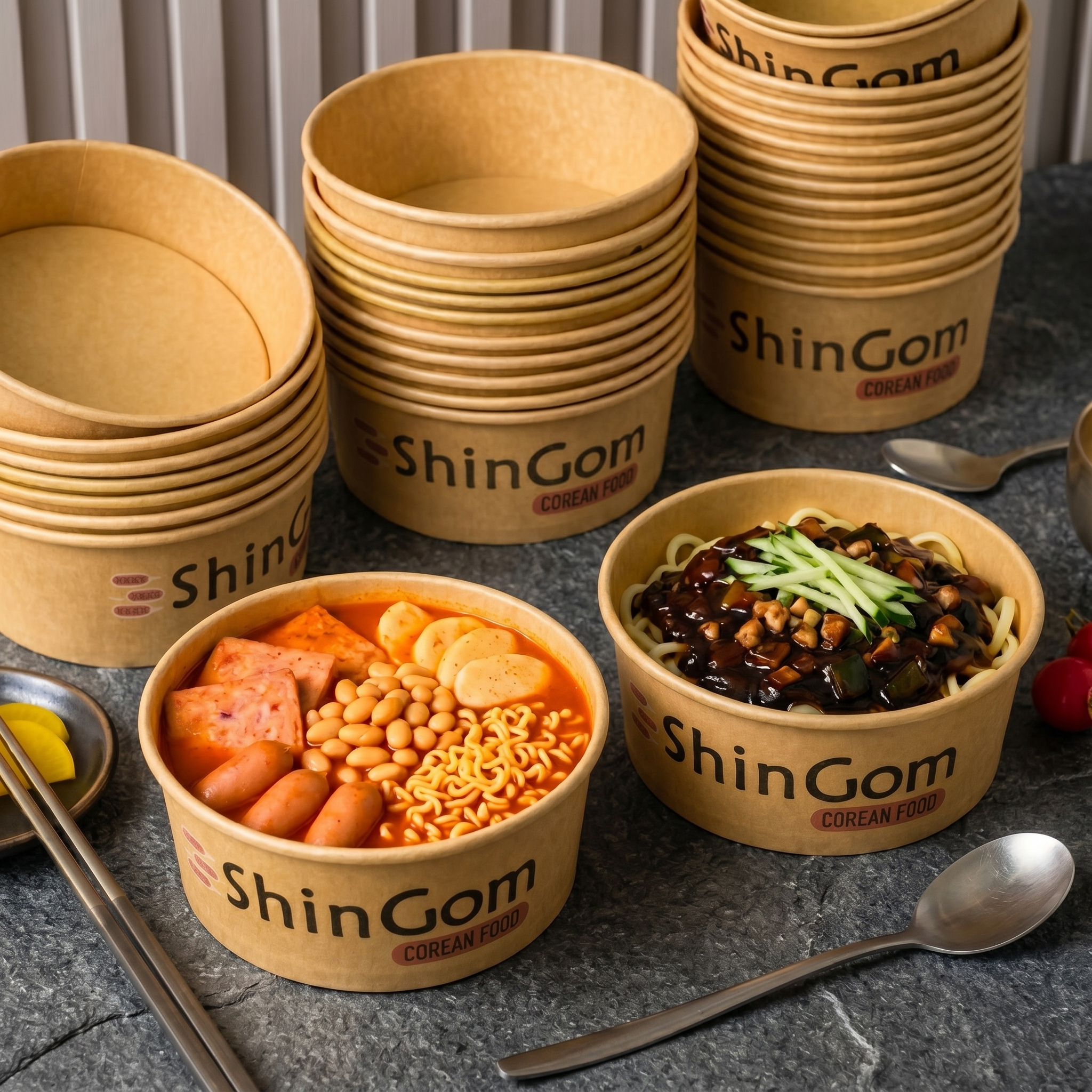 Custom White Disposable Eco-Friendly Biodegradable Food Grade Kraft Paper Bowls with Lid Takeaway Salad Plates
