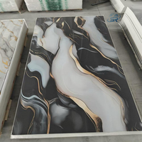 Panneau mural en PVC à installation rapide, sans formaldéhyde, écologique, en marbre UV, pour la décoration d'hôtels et de villas