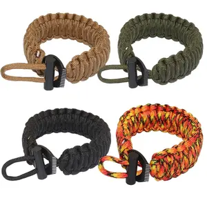EDC Camping Survival Tactical Paracord Bracelet With Flint Fire Starter
