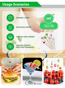 Piques en bambou sur le thème de Noël pour <span class=keywords><strong>les</strong></span> amuse-gueules et la décoration de gâteaux - Product Image 5