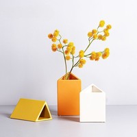 Kanvas keramik seni Skandinavia Morandi Model sederhana desain geometris lapisan Matt terakota untuk dekorasi rumah Aksen meja untuk