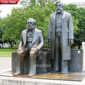Statua Commemorativa in Bronzo a Grandezza Naturale di <span class=keywords><strong>Marx</strong></span> ed Engels per Giardino Esterno - Product Image 4