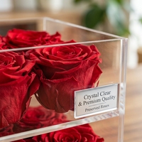 Rose éternelle rose Love Forever, romantique, pour la Saint-Valentin, avec inscription personnalisée, fleurs réelles préservées, cadeaux de la Saint-Valentin faits à la main