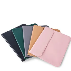 新款豪华便携式PU皮革保护笔记本电脑套磁性盖适用于MacBook Pro平板电脑空气笔记本收纳袋
