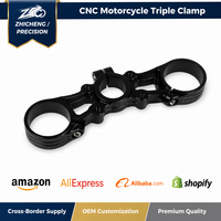 Zhicheng - Triple étrier supérieur de fourche en aluminium anodisé CNC de haute précision pour motos Yamaha VESA/P / électriques