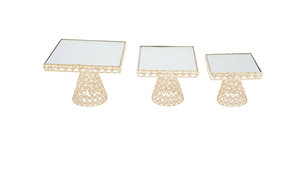 Premium Luxury Crystal Metallic Glass Cake Pastry Stand Wedding Restaurant Home in Best Price - Product Image 5