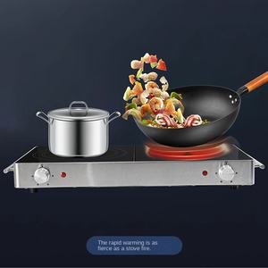 Cocina Eléctrica Portátil de Doble Placa de Inducción Infrarroja de Vidrio, con Carcasa de Acero Inoxidable y Diseño Integrado - Product Image 2