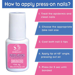 Suministro directo de fábrica 8g de pegamento para uñas respetuoso con el medio ambiente no blanqueador de gama alta con embalaje de <span class=keywords><strong>tarjeta</strong></span> de Blíster - Product Image 5