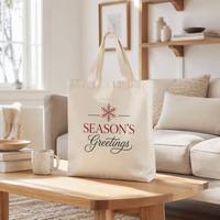 Sac de rangement en toile de Noël en tissu recyclé, pochette réutilisable pour le marché du tissu en gros