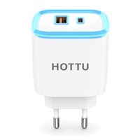 Pengisi Daya Dinding Trio 12W dengan Kabel Mikro Terintegrasi USB Type-C PD 3.0 Adapter 5V 2.4A untuk Rumah Kantor Hotel Perjalanan Putih