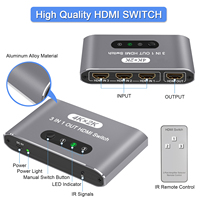 Commutateur HDMI 1x3 haute résolution, prend en charge la résolution 4k30hz 1080p60hz, commutateur HDMI pour ordinateur PC