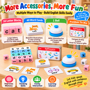 Vorschul-Holz-Alphabet-Puzzle-Blöcke & Phonics-Zuordnungsspiel, Wortrennen-Würfel, Holzklötze-Buchstabierspiel für Kinder - Product Image 5