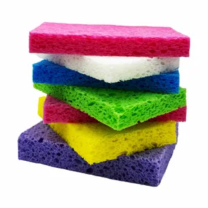 100% Spons Selulosa Alami Spons Pembersih Dapur Super Menyerap Air <span class=keywords><strong>Pink</strong></span> Spons Selulosa untuk Dapur Mencuci Piring - Product Image 1