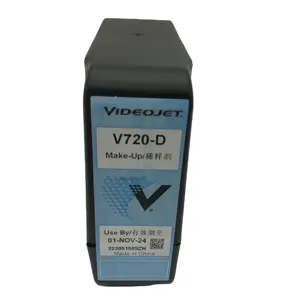 높은 품질 100% 원래 Videojet CIJ 잉크젯 인쇄 잉크 카트리지 V720-D 칩 750ML Videojet 코딩 프린터