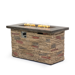 50000BTU Eco-Friendly Indoor/Outdoor Modern MGO <b>Fire</b> Bowl Table Rectangle Propane Gas <b>Fire</b> <b>Pit</b> for Patio and Garden Parties - Product Image 4