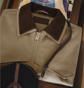 <span class=keywords><strong>Veste</strong></span> de travail rétro en <span class=keywords><strong>velours</strong></span> côtelé pour <span class=keywords><strong>femme</strong></span>, style ferme, couleur <span class=keywords><strong>kaki</strong></span>, coupe cintrée à la taille avec col contrastant, vêtement d'extérieur printemps - Product Image 2