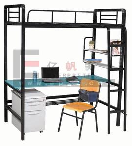 Litera Alta de Metal con Sistema de Casilleros y Escritorio, Muebles para Albergue Juvenil o Dormitorio - Product Image 3
