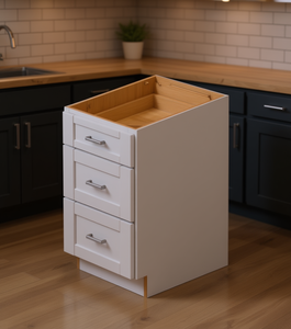 Mobile Base da Cucina Bianco Shaker Sunique Sydney 18 Pollici in MDF con Cassetti Moderni - Product Image 2