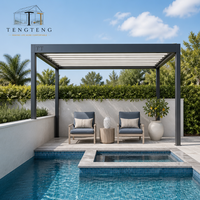 Pergola bioclimatique en alliage d'aluminium imperméable avec structure thermolaquée, certifiée CE et de taille 3x4m pour l'extérieur et le jardin