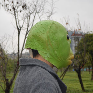 Divertido Disfraz de Cabeza de Pez Verde Aprobado por Celebridades de Internet, con Temática Animal, para Bromas y Tragiques - Product Image 6