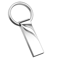Clé Usb étanche en métal argenté, support à mémoire de 32GB, 16GB, 8GB, 4GB, avec porte-clés, disque U, sac de stockage, OEM