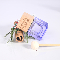 Flacon de parfum en verre vide de 8 ml, portable, carré, coloré, pour diffuseur d'arômes de voiture, clip de ventilation de climatisation automobile